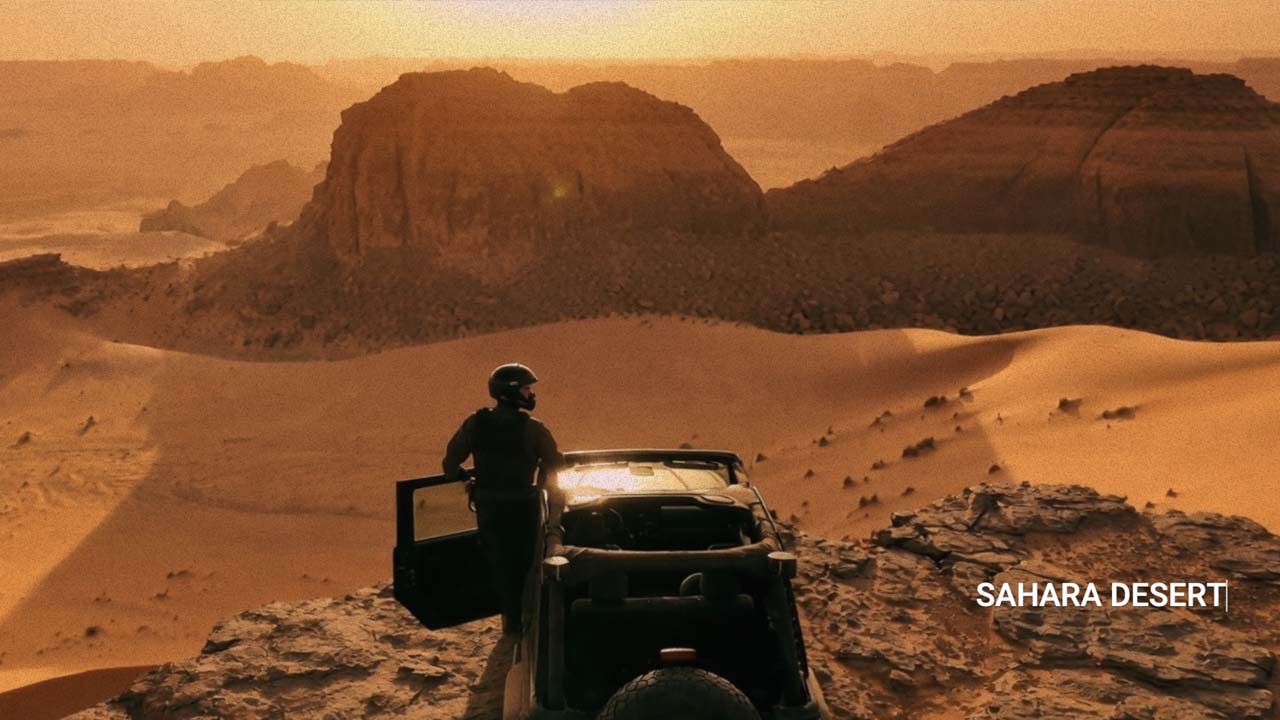 Sandstorm wide angle view Sahara Desert Jesse Gunzel